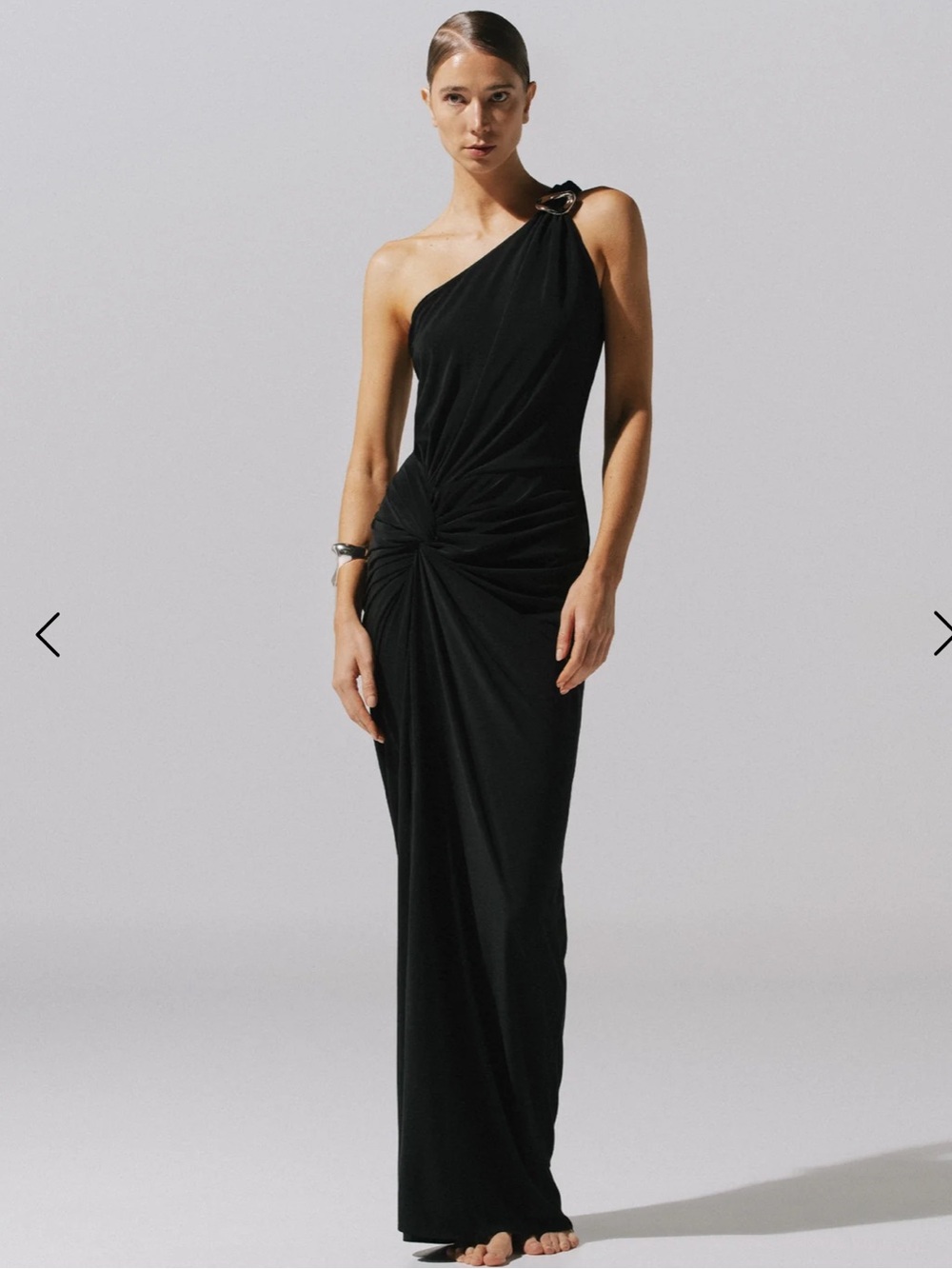 Baobab Collection Canoa Black One-Shoulder Twist Gown